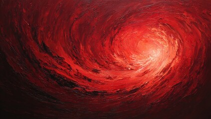 Abstract swirl of vibrant reds and oranges, emanating from a central, bright light