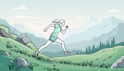 トレイルランニング 登山道や草原など綺麗に舗装されていない野山を走るスポーツ、トレイルランニング（トレイルラン）