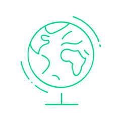 Fototapeta premium Simple line art iсon of a globe spinning on a stand 