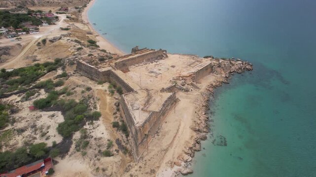Aerial View of Castillo de Araya Ruins: Historic Spanish Fort in Venezuela