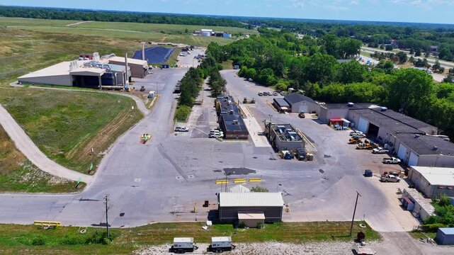 Wayne Disposal hazardous waste site and Industrial yard with facilities in Belleville, MI, USA. Nuclear waste from WWII Manhattan project.