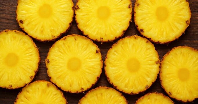 Fresh Pineapple Slice on Table