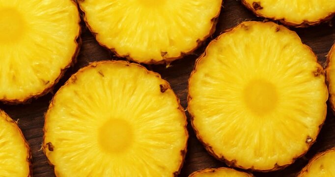 Fresh Pineapple Slice on Table