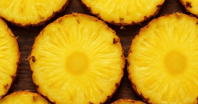 Fresh Pineapple Slice on Table