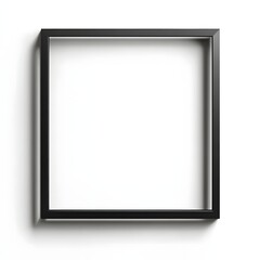 Obraz premium Sleek black picture frame against a clean white background, minimal design.