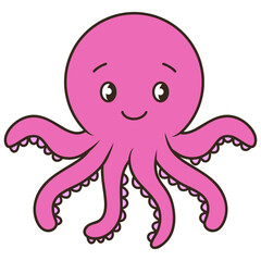 Illustration of a Octopus Animal Cartoon