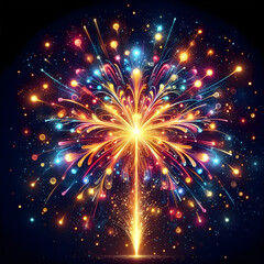 glowing firecracker in the dark