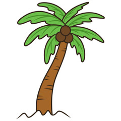 Cartoon Coconut Tree Illustration