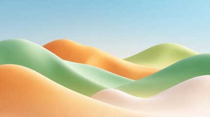 Abstract minimalist hills in soft pastel colors. Use for lifestyle blogs and calm desktop backgrounds focusing on serenity, soft gradients, and modern interior art.