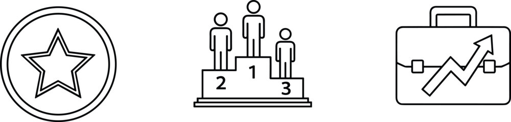 Obraz premium Success, competition, silhouette, posture, gesture, podium, ranking, achievement, career, growth, setup, vector, black, pose, flavector, minimal, business, advancement, recognition, performance, icon