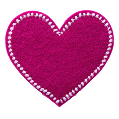 Obraz premium Bright pink heart patch isolated on transparent background