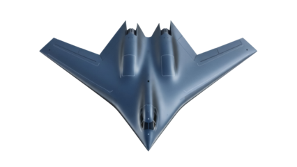 Stealth bomber PNG isolated on transparent background, futuristic military aircraft for defense and aerospace concepts