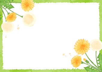 シンプルなタンポポの背景イラスト