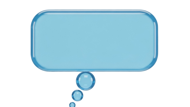 Light blue speech bubble PNG isolated on transparent background, communication and message concept for graphic design and social media use - Powered by Adobe
