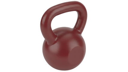 Maroon kettlebell isolated PNG on transparent background, fitness equipment for strength training and workout