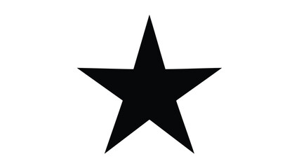 Simple Black Star Silhouette Isolated on White Background Vector Illustration