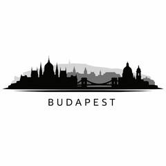Obraz premium Budapest city skyline silhouette vector illustration