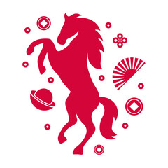 Chinese New Year Horse Illustration