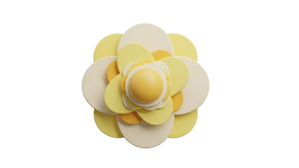 Abstract Yellow Flower Shape with Layered Circles