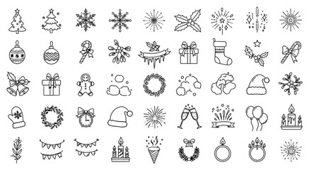Hand drawn christmas and new year element