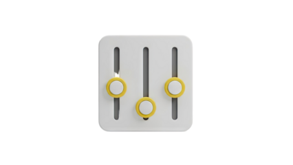 Minimalist Slider Control Icon with Yellow and White Knobs