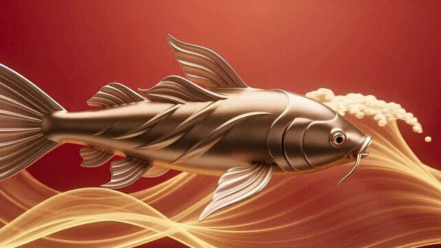 Lucky golden fish illustration, lucky golden fish luxury illustration, lucky golden fish wealth illustration for prosperity concept, feng shui wealth illustration, luxury Asian stock background 