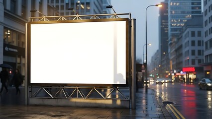 Blank Outdoor Billboard Mockup for Advertising with Copy Space in Urban Environment