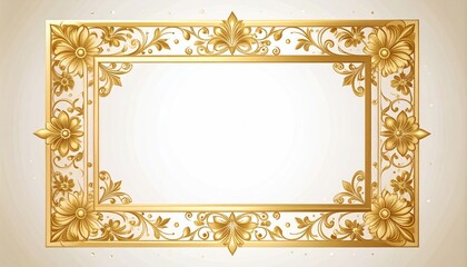 Obraz premium Ornate golden rectangular picture frame with floral design