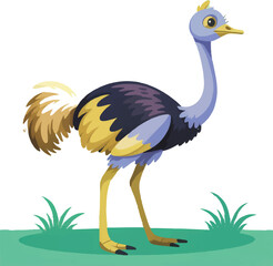 Naklejka premium ostrich cartoon waving