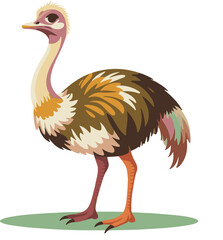 Naklejka premium ostrich cartoon isolated on white