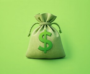 saco de color verde con el s&iacute;mbolo de dinero