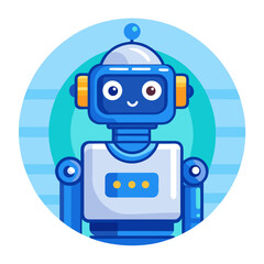 Fototapeta premium blue screen robot with a white background