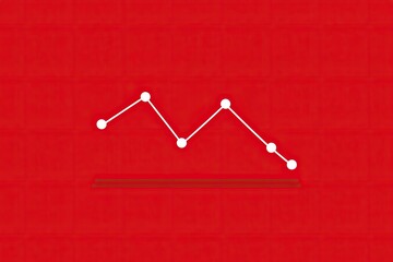Simple line graph on red background