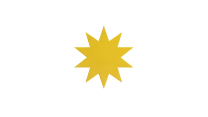 Bright Yellow Starburst Graphic on White Background