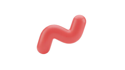 3D Red Wavy Smooth Shape