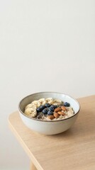 A healthy breakfast with berries and fruits on a plate