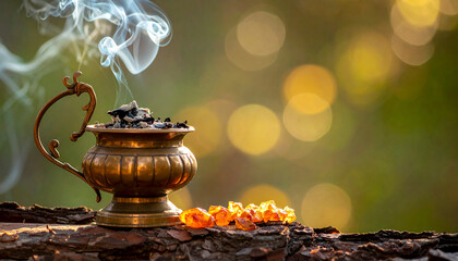 Sacred Smoke Ritual Using Pine Resin Incense