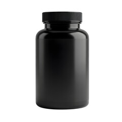 Black Supplement Bottle isolated on transparent background