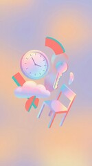 an abstract illustration on the theme of time and learning