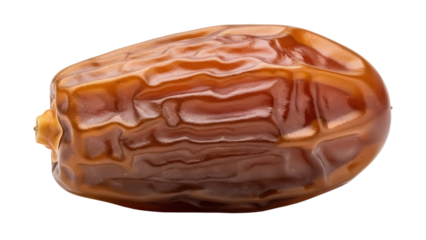 Shiny brown date fruit isolated PNG, sweet dried fruit snack for healthy eating and Ramadan food
