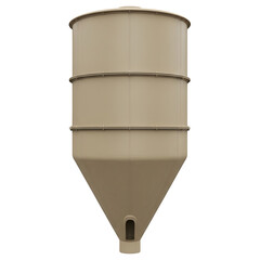 Industrial storage silo isolated on transparent background