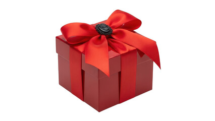 Obraz premium Red gift box with bow