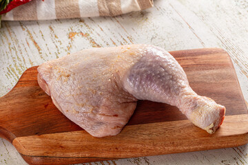 Raw whole chicken leg for cooking