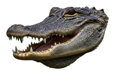 Fototapeta premium Crocodile head wildlife isolated on transparent background