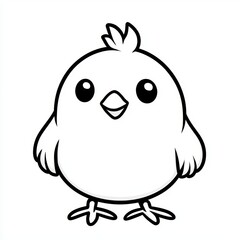 Fototapeta premium Adorable cartoon chick illustration, featuring a cute and simple design.