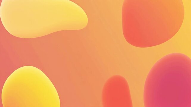 Sunny Summer Liquid Gradient Background with Floating Orange and Yellow Blobs