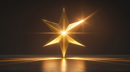 Radiant Golden Star Light with Luxury Glow on Dark Background