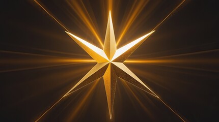 Radiant Golden Star Light with Luxury Glow on Dark Background