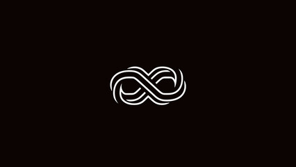 White Infinity Symbol on Black Background 1.