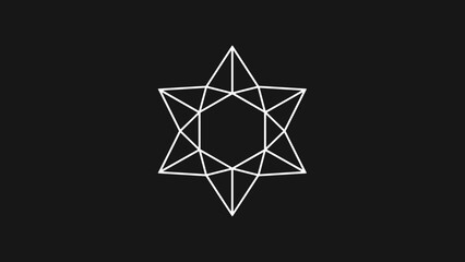 White Star Symbol on Black Background.